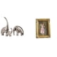 thumbnail image 1 of Figuras De Elefante De Cerámica Y Marco De Fotos De Resina, Soporte Para Tarjetas, Marco De Fotos Con Frente De Vidrio Para El Hogar, Estante, Mesa, Decoración De Pared, Dormitorio Y Oficina., 1 of 8