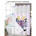 thumbnail image 4 of No Hook Shower Curtain with Snap in Liner Purple Flowers Antlers Shower Curtain -Fabric Waterproof Inner Liner, Star Watercolor Leaves Gradient Shower Curtains Washable 36"x78", 4 of 9