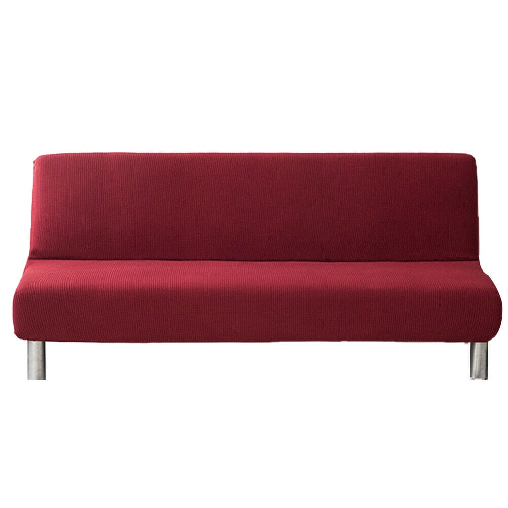 US Stretch Solid Color Futon Slipcover Full Or Queen Size Armless Sofa