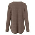 thumbnail image 5 of larppty Women Tops Long Sleeve Shirts V Neck Loose Fit Soft Casual Solid Color T-Shirts Fall Clothing (Brown, XXL), 5 of 5