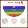 thumbnail image 3 of Rateoe Colorful Glitter Rainbow Pattern Christmas Tree Skirt with Ties , Christmas Tree Decorations, Farmhouse Christmas Decor Xmas Holiday Decorations-36", 3 of 6