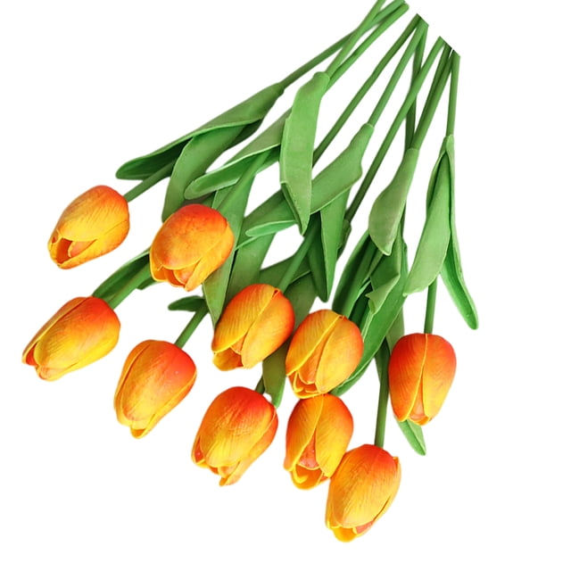 10 Piezas de Flores Artificiales Naiovety HA083863-02 Decoración para Fiestas Naranja