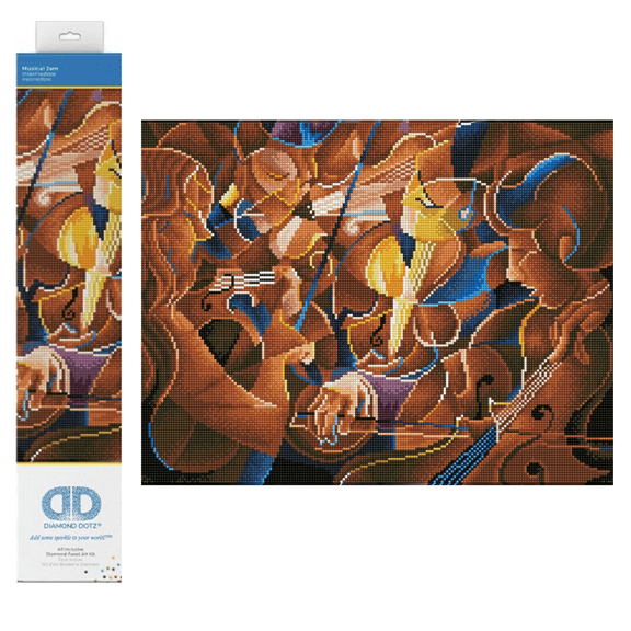 Diamond Dotz Musical Jam Symphony Diamond Painting Kits for Adults - Diamond Art Kits a Relaxing Creative Craft Kit with Dotz Gems 22"x16"