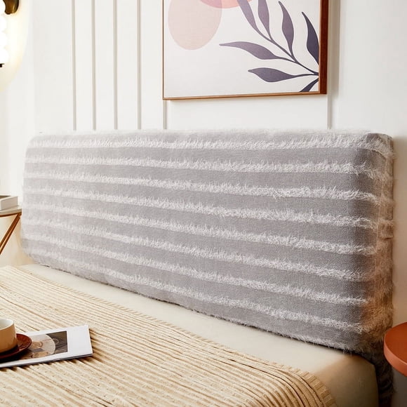 Namzi 1 bedroom decoration headboard protective cover, removable and washable, cotton velvet all inclusive, headboard backrest dust cover, length 120cm (light gray)