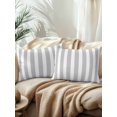 thumbnail image 2 of Waterproof Outdoor Throw Pillows with Inserts 12"x20" Set of 2, Grey Striped Soft Decorative Pillowcases for Couch Bedroom, Modern Farmhouse Gray White Stripes Pillow Covers for Sofa Living Room, 2 of 8