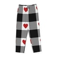 thumbnail image 4 of Balery Heart Black Buffalo Plaid Gingham print Women's Pajama Pants,Ultra Lightweight Pjs,Lounge Pant-XX-Large, 4 of 9