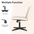 thumbnail image 6 of YRLLENSDAN,Vanity Chair with Back,Criss Cross Desk Chair,Cross Legged Office Chair,No Wheels Or Handrails,Suitable for Bedrooms and Living Rooms,Beige, 6 of 7