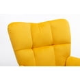 thumbnail image 6 of Rocking Chair, Plush Teddy Fabric Upholstered Accent Chair with Tufted Back & Padded Seat, Ergonomic Nursery Glider for Adults, Living Room Bedroom Furniture, Soft Yellow, High-Weight Capacity, 6 of 8
