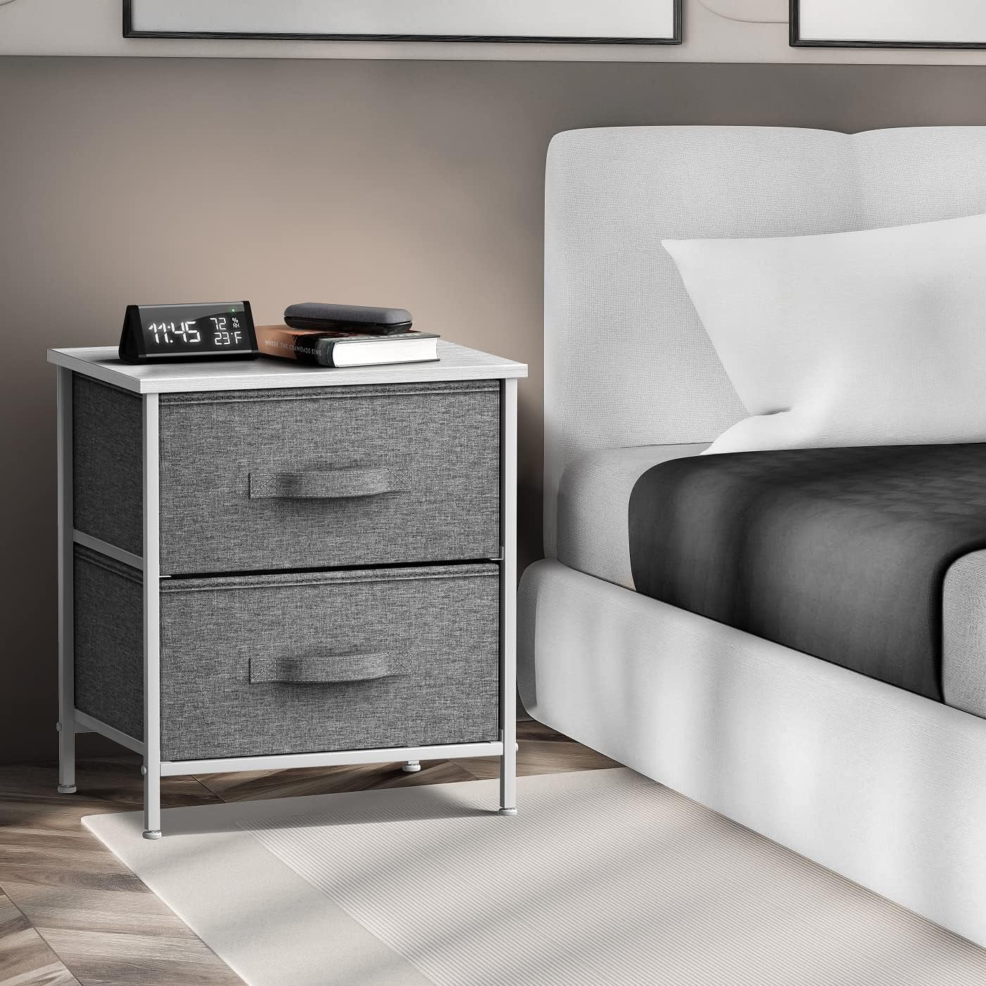 Sorbus 2-Drawer Nightstand Side Table: Cozy Bedside Storage & Functional Accent Piece (Set of 2)