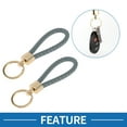 thumbnail image 2 of Llavero para Automóvil Unique Bargains Llavero Universal con Anillo para Llaves de Fob para Casa Cuero Aleación de Zinc Tono Dorado Gris 2Pcs, 2 of 6
