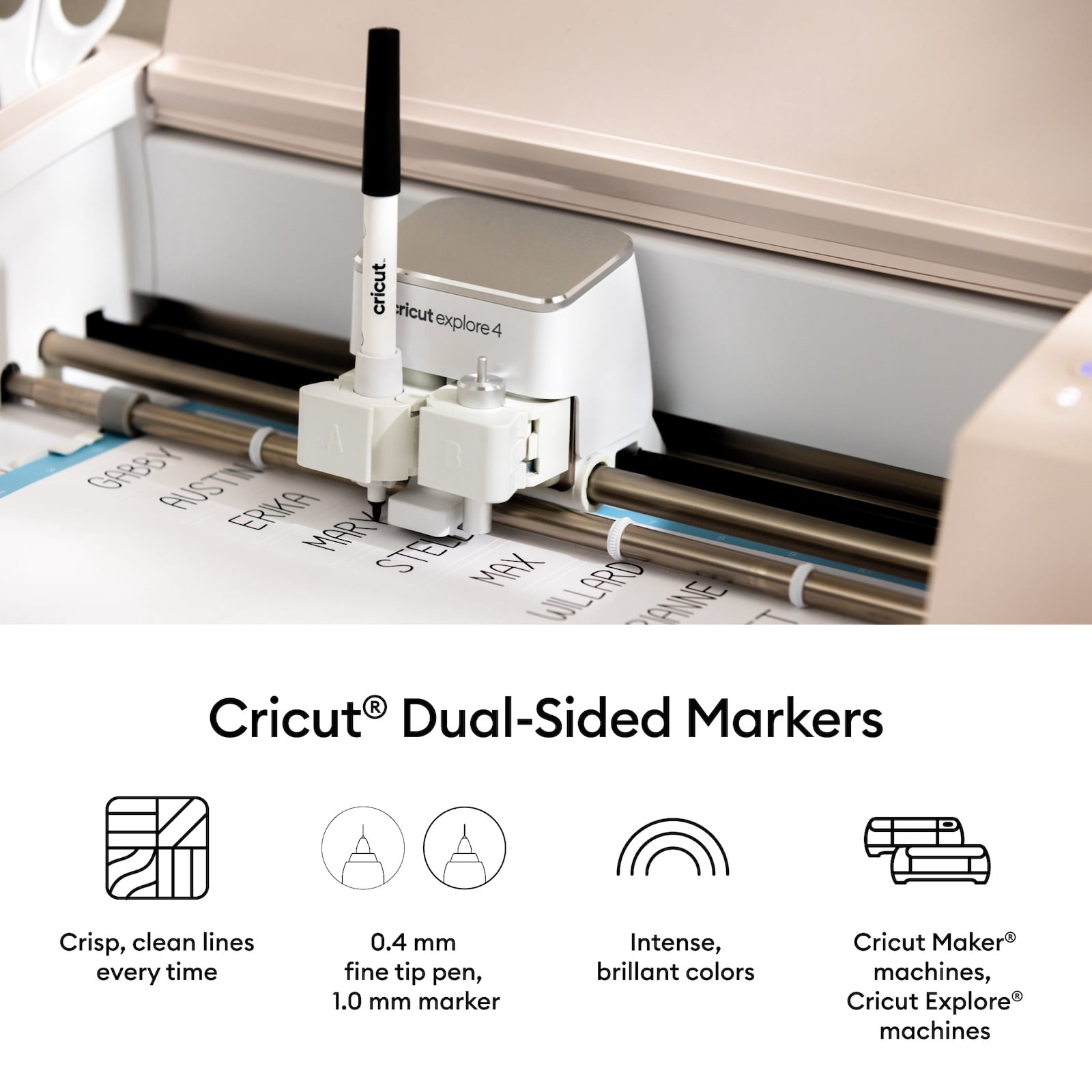 Cricut Dual-Sided Markers, Ultimate Marker Set, 22 Count, 1.0mm Marker Tip + 0.4mm Fine Point Pen Tip - For use with Maker, Explore, & Venture Machines