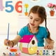 thumbnail image 5 of Kit de casa para pájaros, 2 juegos de casas para pájaros de madera sin terminar para pintar, kit de fabricación de casas para pájaros de madera con campanillas para niños y niños, 5 of 5