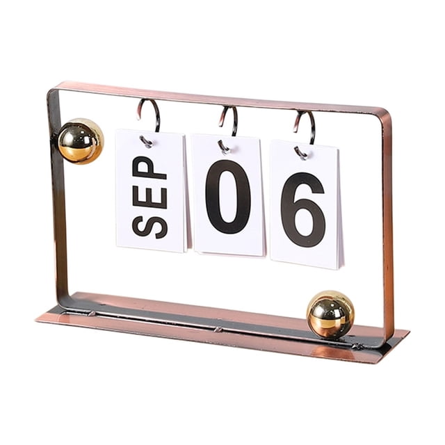 Wozhuo Calendrier de Table Réutilisable Calendrier Artisanat Décoration de Bureau Ornements en Fer Réutilisables Décoration de Maison de Pâques