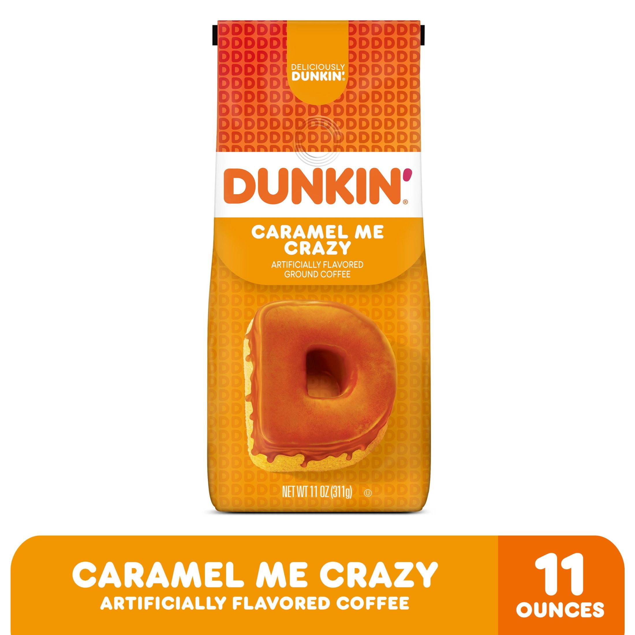 (6 pack) Dunkin’ Caramel Me Crazy Ground Coffee, 11 oz