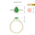 thumbnail image 5 of ANGARA Natural Pear-Shaped Emerald Halo Engagement Ring in 14K Yellow Gold for Women (Size-8x6mm) | May Birthstone, Birthday, Anniversary, Jewelry Gift for Women | Natural Emerald Ring, 5 of 9
