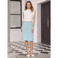 thumbnail image 2 of DARING DIVA Women's High Waist Formal Knee Length Pencil Skirts Large Light Blue, 2 of 7