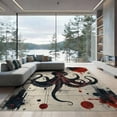 thumbnail image 2 of ODIKA 8'x10' Washable Area Rug Rum Octopus Doormat Horror Distressed Nautical Vintage Map Border for King Size Bedroom Under Bed, Master Suite, Non-Shedding, Easy Care, 2 of 7