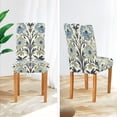 thumbnail image 3 of Yayeee 4 Pack Dining Chair Covers Stretch Parson Chairs Slipcovers Seat Protector, Blue Floral Pattern, 3 of 6