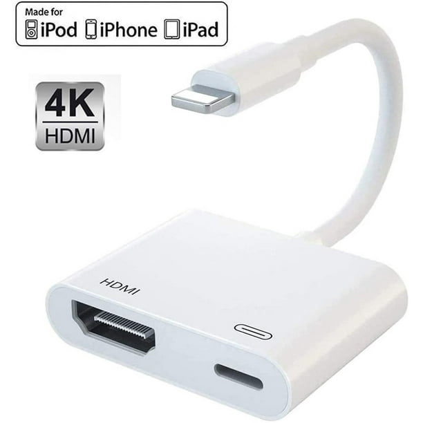 Apple MFi Certified] Lightning HDMI, Lightning to Digital Audio & 4K Video Adapter, 1080P Sync Converter with Charging for iPhone, iPad, iPod on HDTV/Monitor/Projector, Plug and Play - Walmart.com