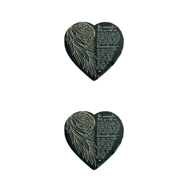 Cateissary Duelo Piedra conmemorativa En forma de corazón Familias Mascotas Piedras Decoración Regalo de simpatía para el hogar Corredor al Balancearse Tamaño 10x10cm 2piezas