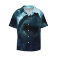 thumbnail image 5 of Picia Undersea Shark Men's Linen Shirts Short Sleeve Cuban Beach Shirts Casual Shirts Button Down Shirt for Men Beach Summer Wedding Shirt-Large, 5 of 7