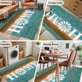 thumbnail image 5 of Teal Blue Brown Area Rug 4x6 FT, Non Slip Kids Room Carpet, Home Vintage Farmhouse Retro Wooden Washable Soft Floor Carpet Non-Shedding Throw Rug for Dorm Kitchen Study Room Home Office Bedside, 5 of 9