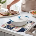 thumbnail image 2 of Pioneer Flower Floral Print Pattern Dish Drying Mat for Kitchen 1 Pack, Ultra Absorbent Microfiber Dishes Drainer Mats,16"x18", 2 of 6