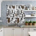 thumbnail image 4 of Geometric Blocks Modern Art Brown Curtain Home Decoration Living Room Short Curtains Window Treatments For Kitchen Bedroom, 4 of 6