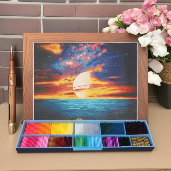 Planet Sunset Diamond Art Kit by Make Market - Full Drill with Gems & Tools - 18" x 24" Canvas - 6 Pack