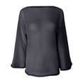 thumbnail image 4 of Women Oversized Sheer Mesh Knit Sweater Tops，Lightweight Summer Loose Long Sleeve Pullover Shirt Beach, 4 of 9