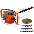 thumbnail image 5 of Miumaeov 71cc 2-Stroke Gas Powered Post Hole Digger Borer Ground Fence Drill Single Cylinder Drill + 4" 6" 8" Bits (71CC), 5 of 5