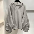 thumbnail image 2 of Xudanell Sweatshirt for Women Sports Inspired Hoodie Womens for Winter Baggy Sleeve Black Hoodie Grey M, 2 of 4