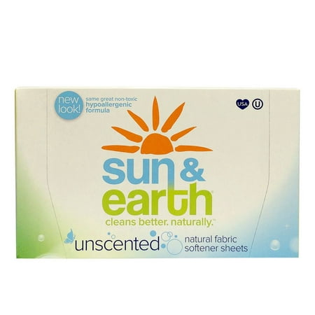 Sun & Earth Dryer Sheets, Unscented, 80 Loads
