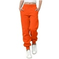thumbnail image 3 of Toddler Boys Girls Sweatpants Solid Color Casual Cotton Sports Jogger Pants Loungewear Athletic Trousers with Pockets Drawstring Workout Pants Orange 3Y, 3 of 4