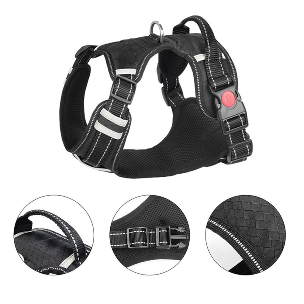 Soft Oxford Padded Adjustable Dog Harness, with Reflective Strap, Easy