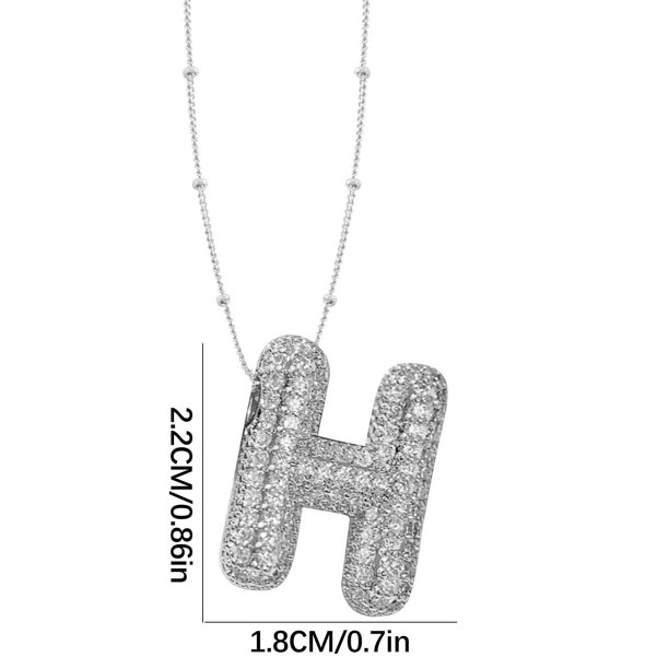 Collar Colgante de Oro Collar de Carta Incrustado con Collar de Cobre Hueco, Collar Colgante de Diamante de Carta Collar de Carta de Oro