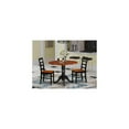 thumbnail image 2 of HomeStock Set - Dining Table And 2 Microfiber Chairs, Black & Cherry, 42" Round Table with Two 9-Inch Drop Leaves, 30" Height, Includes 3-Piece Set, 2 of 7