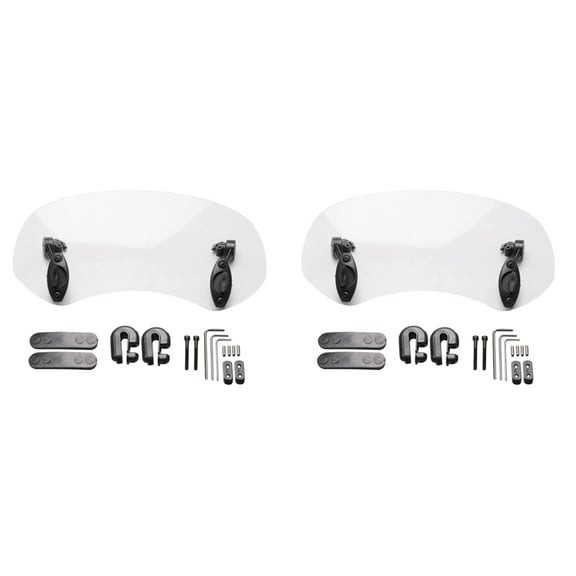 2X Transparent Color Universal Motorcycle Adjustable Wind Screen Extension Windshield Spoiler Air Deflector 28.5X12X21cm