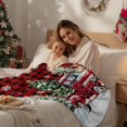 thumbnail image 3 of Fleece Blanket Christmas Trees Red Truck Blankets, Soft Cozy Warm Flannel Throw Blanket, Elk on Black Plaid Blanket for Bed Couch Sofa,50x60In, 3 of 9