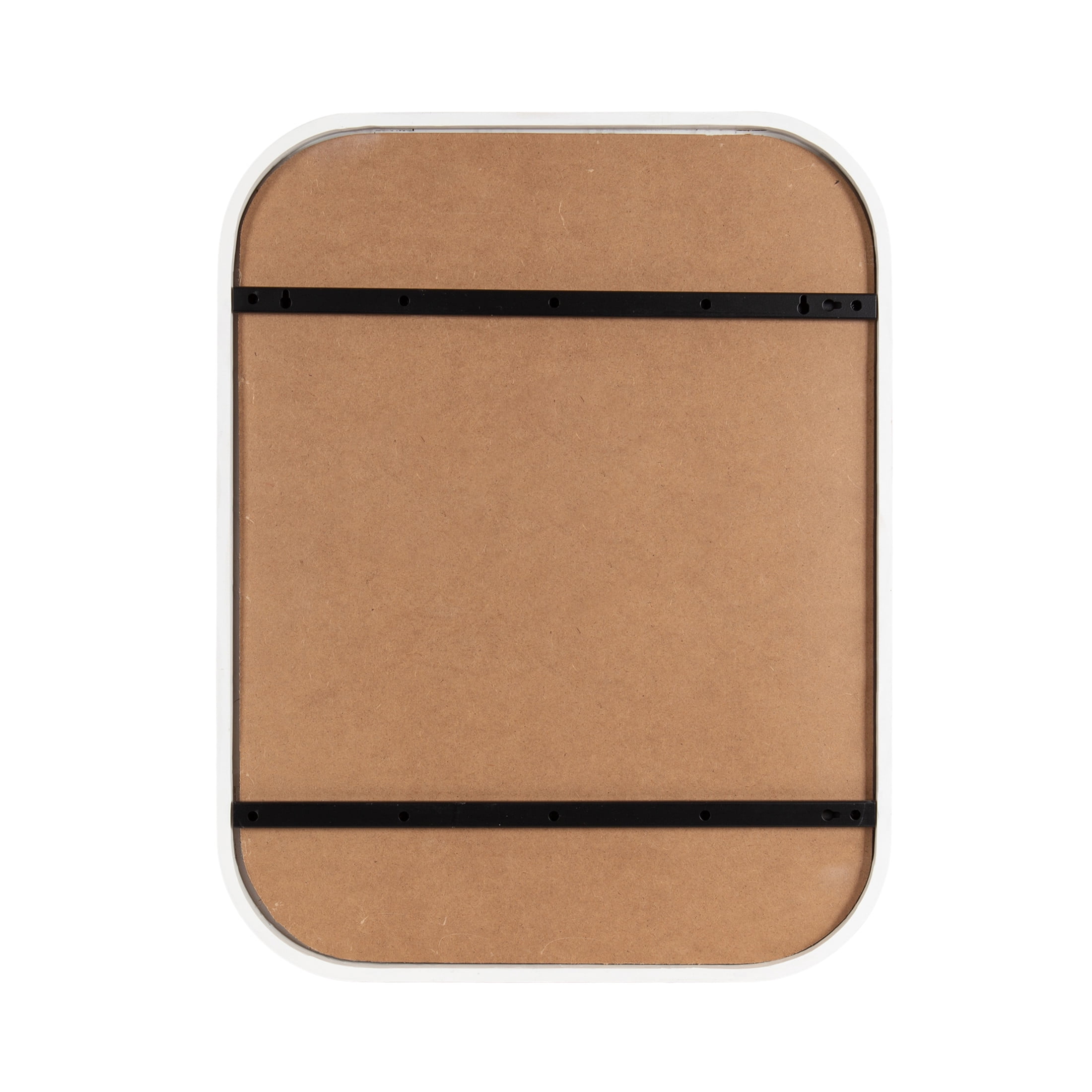 Kate and Laurel Planche Modern Rattan Wall Pinboard, 20 x 26, White and Natural Rattan, Boho Rounded Rectangle Wall Organizer for Use as Cork Board, Vision Board, or Bulletin Board