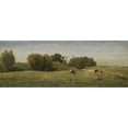 thumbnail image 2 of Paul Joseph Constantin Gabriël 14x8 Gold Ornate Wood Frame and Double Matted Museum Art Print Titled - Landscape Near Abcoude (1860 - 1870), 2 of 4