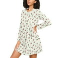 thumbnail image 3 of joogoo Red Cherries Women's Long Sleeve Nightgown Sleepwear L, 3 of 8