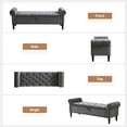 thumbnail image 4 of BaseBeauty 67" Storage Bench for Bedroom, Upholstered Storage Bench with Arms, Tufted Velvet Bench for Bedroom with Wood Legs, Dark Gray, 4 of 6