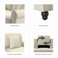 thumbnail image 3 of Bush Furniture Hudson Chaise Lounge with Arms-Finish:Cream Herringbone Fabric, 3 of 8