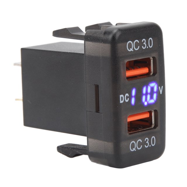 Enchufe De Carga Del Puerto USB, Enchufe Del Cargador Del Puerto USB Dual QC3.0 Adaptador De Corriente De Salida De Carga De Carga Rápida Para FJ Cruiser Fortuner Hilux