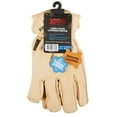 thumbnail image 2 of International 98RLXL Grain Cowhide Gloves, Black Fleece Thermal Lining, Keystone Thumb, Shirred Elastic Back, Extra Large, 2 of 2