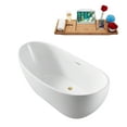 thumbnail image 6 of 62" Streamline N590PBR Soaking Freestanding Tub and Tray With Internal Drain in Polished Brass, 6 of 7