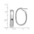 thumbnail image 3 of 14K White Gold 5.75mm Oval Omega Back Hoop Earrings (27 X 23.5) Made In Peru pre688w, 3 of 5