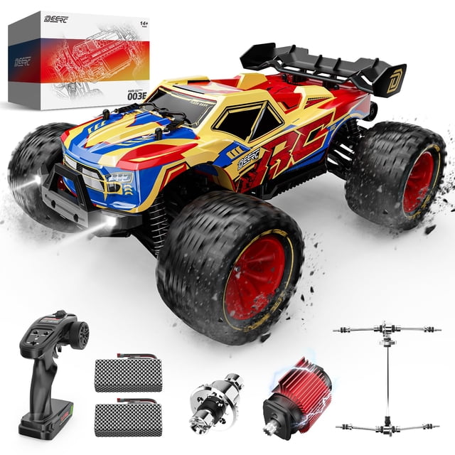 Coche RC DEERC 1/14 sin escobillas, 50 km/h, alta velocidad, resistente al agua