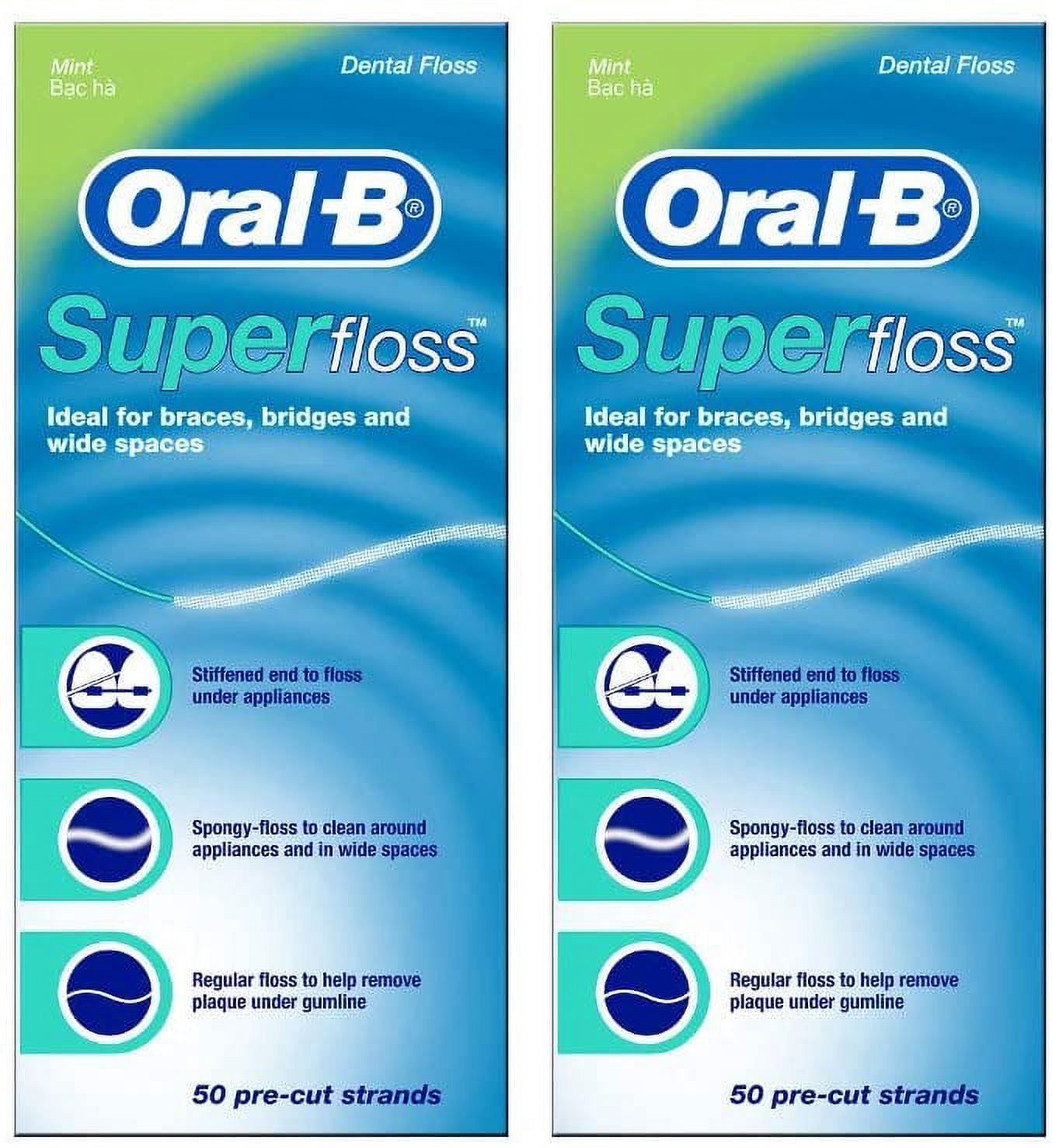 Oral-B Super Floss Mint 50 Pieces Pre-Cut (Pack of 6)